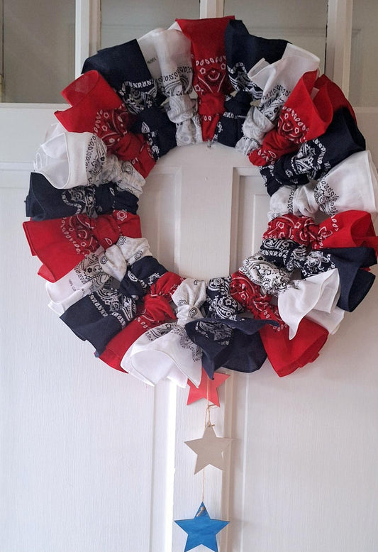 Red, white and blue wreath